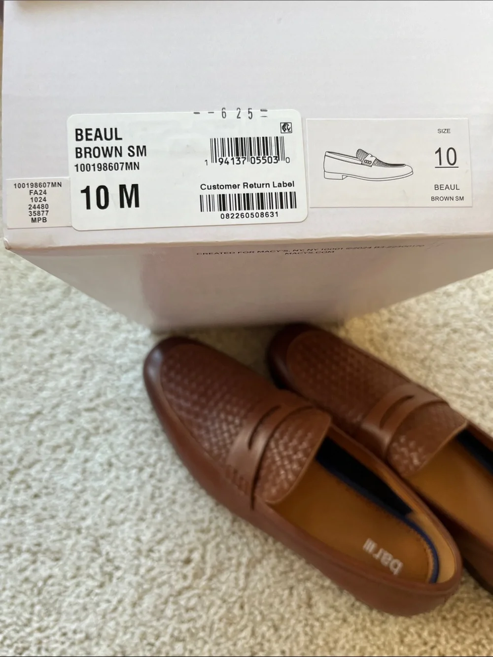 Bar III Beaul Brown Loafers